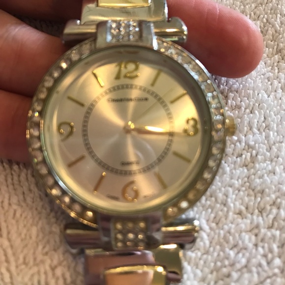 Charter Club Silver and Gold Tone Rhinestone Watch - Picture 3 of 9